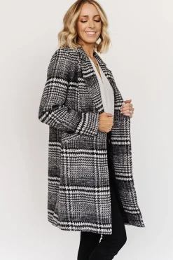 Baltic Born outerwear|Townley Houndstooth Coat | Black + Off White