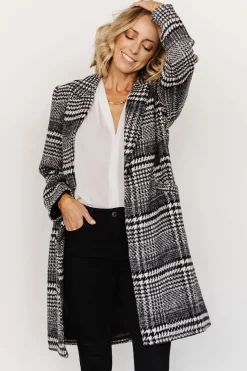Baltic Born outerwear|Townley Houndstooth Coat | Black + Off White