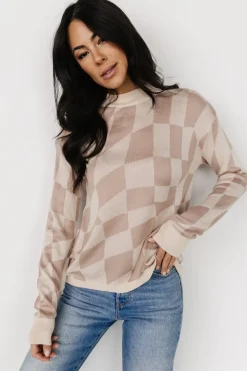 Baltic Born sweaters|Travis Checkered Sweater | Sand + Mocha
