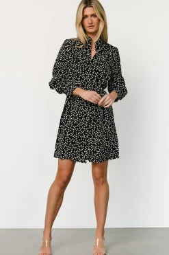 Baltic Born short dresses|Trinity Short Dress | Black Print