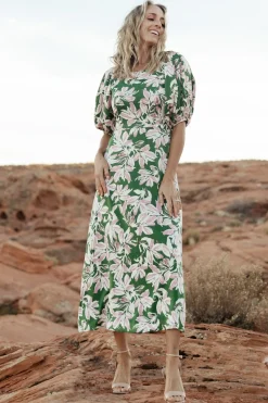 Baltic Born midi dresses|Tucson Midi Dress | Green + Pink