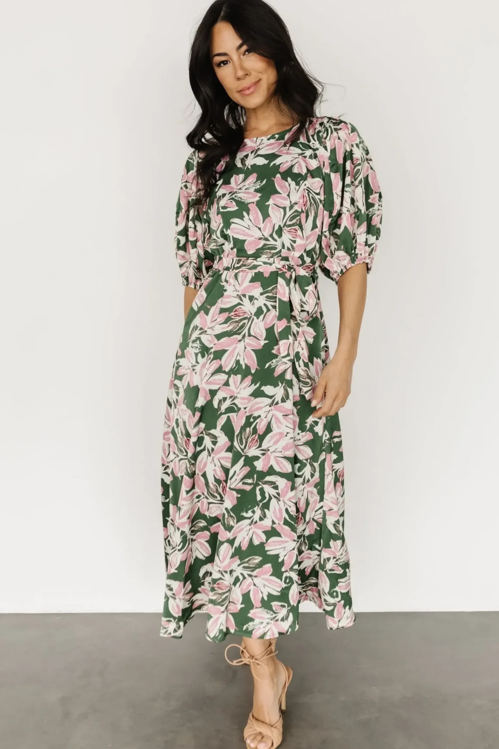 Baltic Born midi dresses|Tucson Midi Dress | Green + Pink