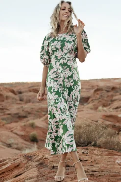 Baltic Born midi dresses|Tucson Midi Dress | Green + Pink