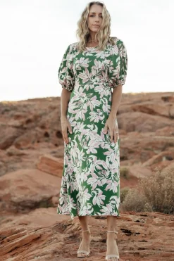 Baltic Born midi dresses|Tucson Midi Dress | Green + Pink