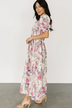 Baltic Born maxi dresses|Tulsa Smocked Dress | Cream + Pink