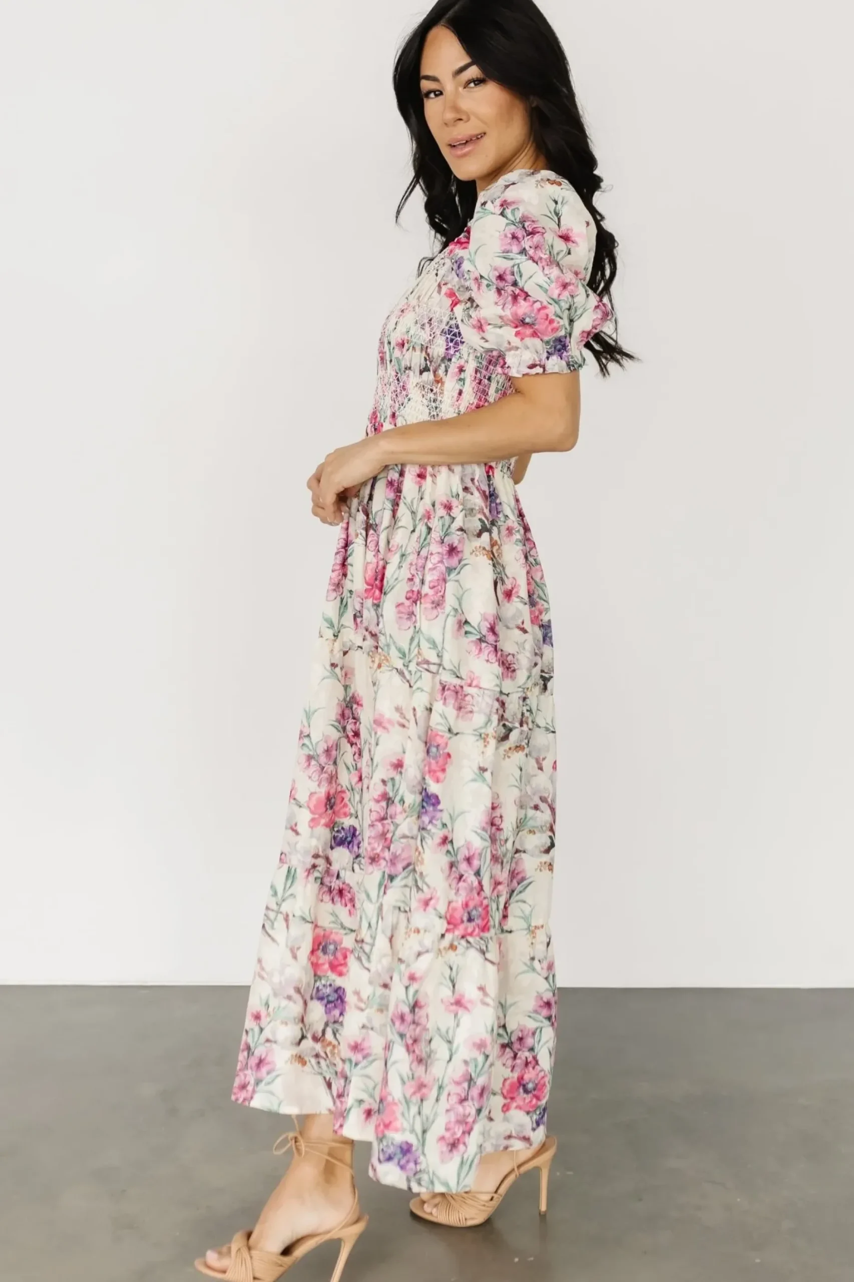 Baltic Born maxi dresses|Tulsa Smocked Dress | Cream + Pink