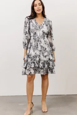 Baltic Born short dresses|Tylene Ruffle Mini Dress | Dark Slate Floral