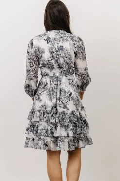 Baltic Born short dresses|Tylene Ruffle Mini Dress | Dark Slate Floral
