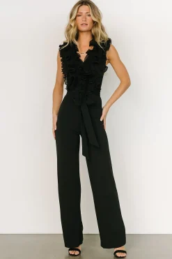 Baltic Born JUMPSUITS + ROMPERS|Tyra Ruffle Tank Jumpsuit | Black