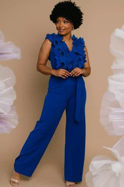 Baltic Born JUMPSUITS + ROMPERS|Tyra Ruffle Tank Jumpsuit | Cobalt