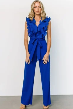 Baltic Born JUMPSUITS + ROMPERS|Tyra Ruffle Tank Jumpsuit | Cobalt