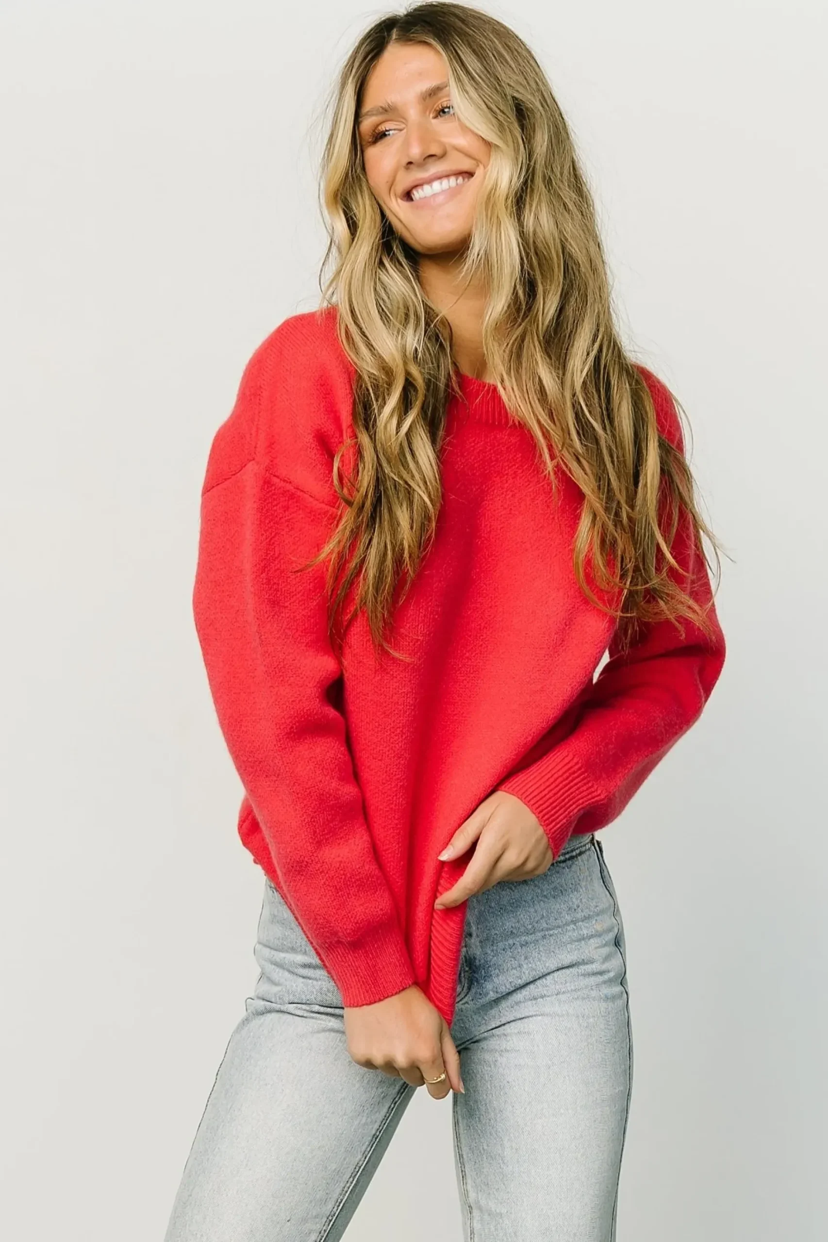 Baltic Born sweaters|Tyson Knit Sweater | Cherry Red