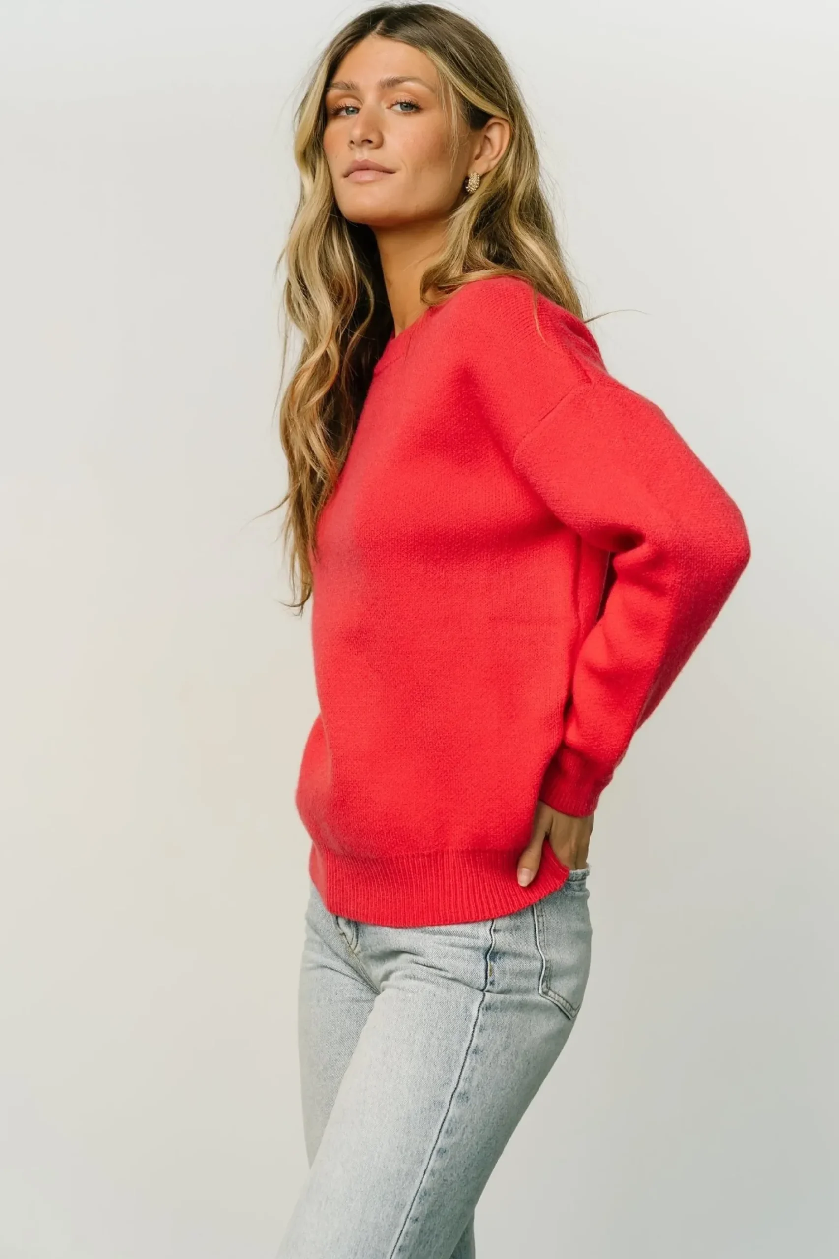 Baltic Born sweaters|Tyson Knit Sweater | Cherry Red