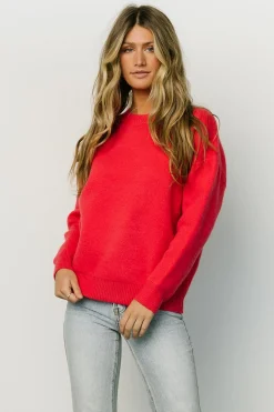 Baltic Born sweaters|Tyson Knit Sweater | Cherry Red