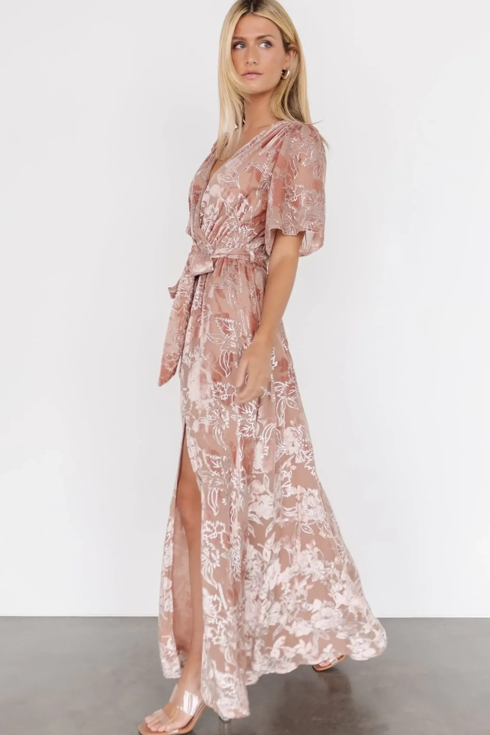 Baltic Born maxi dresses|WEDDING SUITE|Uma Velvet Maxi Dress | Blush + Silver