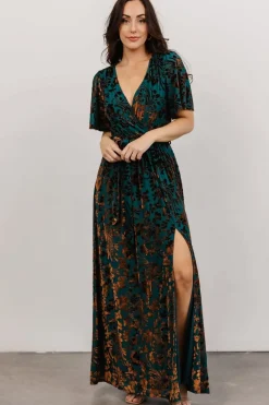 Baltic Born maxi dresses|WEDDING SUITE|Uma Velvet Maxi Dress | Bronze + Jade