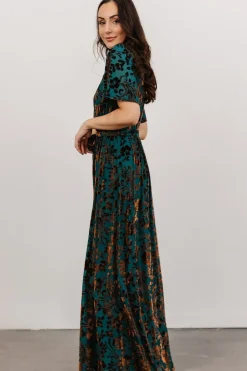 Baltic Born maxi dresses|WEDDING SUITE|Uma Velvet Maxi Dress | Bronze + Jade