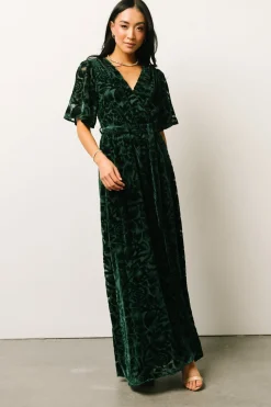 Baltic Born maxi dresses|WEDDING SUITE|Uma Velvet Maxi Dress | Dark Green