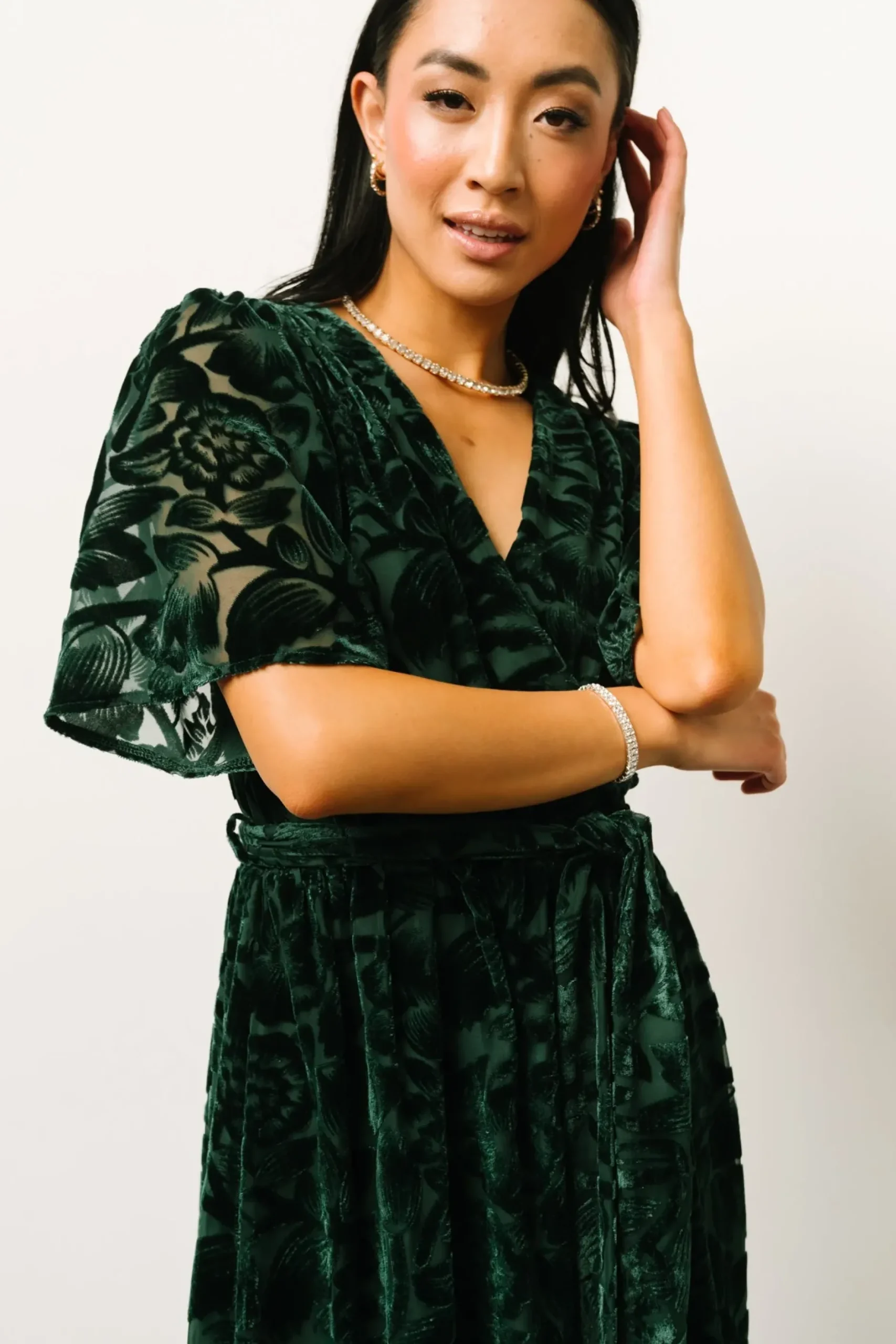 Baltic Born maxi dresses|WEDDING SUITE|Uma Velvet Maxi Dress | Dark Green
