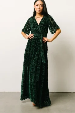 Baltic Born maxi dresses|WEDDING SUITE|Uma Velvet Maxi Dress | Dark Green
