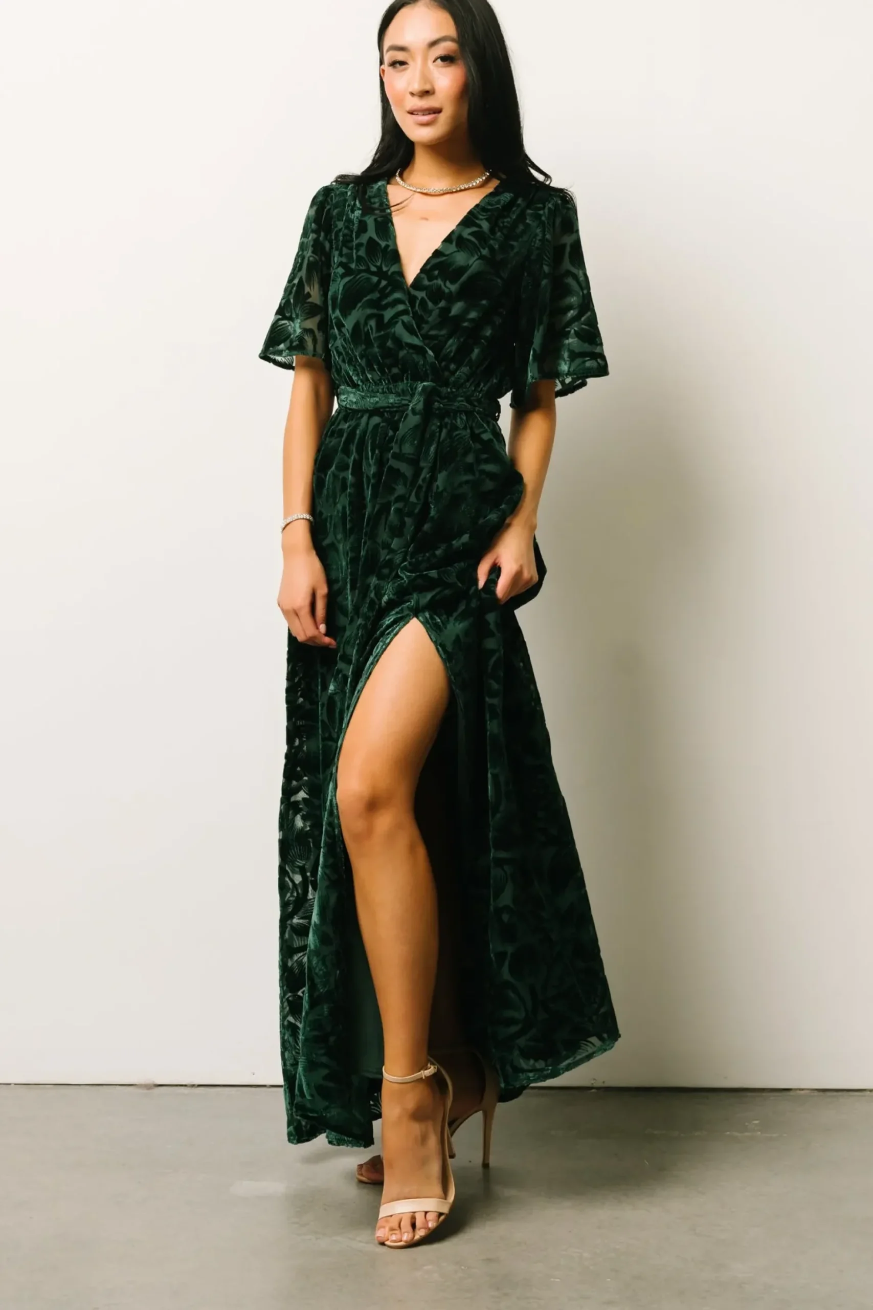 Baltic Born maxi dresses|WEDDING SUITE|Uma Velvet Maxi Dress | Dark Green