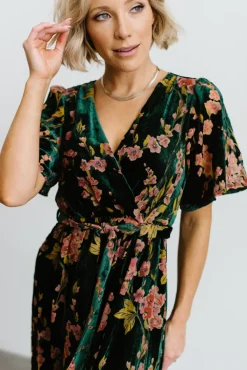 Baltic Born maxi dresses|WEDDING SUITE|Uma Velvet Maxi Dress | Green Floral