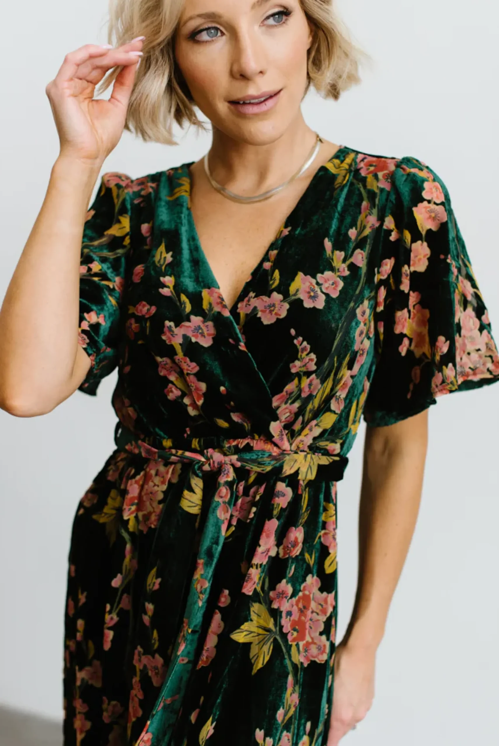 Baltic Born maxi dresses|WEDDING SUITE|Uma Velvet Maxi Dress | Green Floral