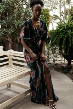 Baltic Born maxi dresses|WEDDING SUITE|Uma Velvet Maxi Dress | Lagoon Floral
