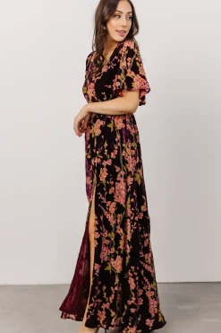 Baltic Born maxi dresses|WEDDING SUITE|Uma Velvet Maxi Dress | Plum Floral