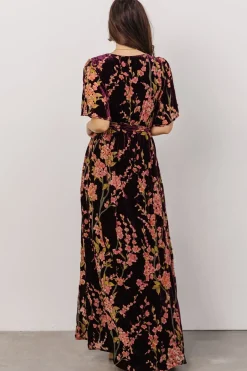 Baltic Born maxi dresses|WEDDING SUITE|Uma Velvet Maxi Dress | Plum Floral
