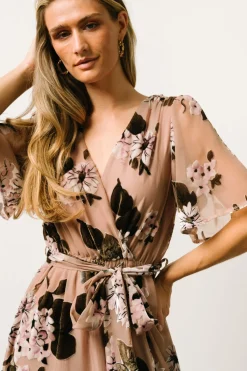 Baltic Born maxi dresses|WEDDING SUITE|Uma Velvet Maxi Dress | Taupe Multi Floral