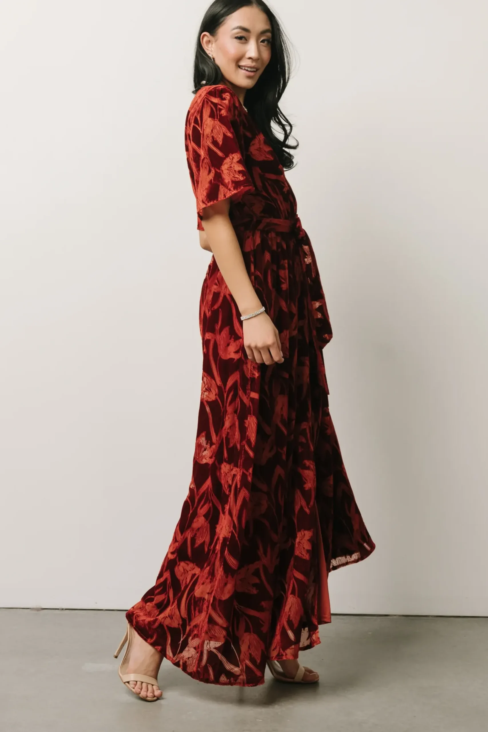 Baltic Born maxi dresses|WEDDING SUITE|Uma Velvet Maxi Dress | Terracotta