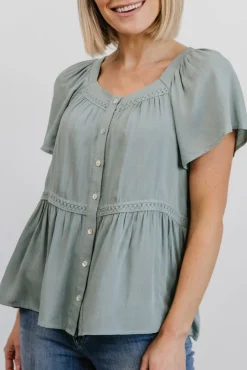 Baltic Born blouses + shirts|EXTENDED SIZING|Unity Button Up Top | Sage