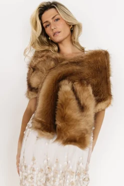 Baltic Born shawls|Valerie Faux Fur Shawl | Fawn
