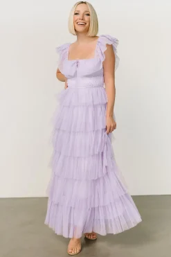 Baltic Born COMING SOON|Valora Swiss Dot Tulle Maxi Dress | Lilac