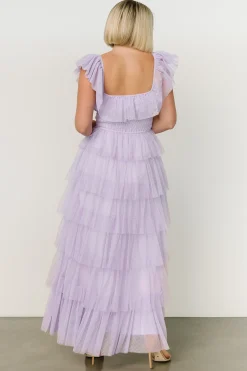 Baltic Born COMING SOON|Valora Swiss Dot Tulle Maxi Dress | Lilac