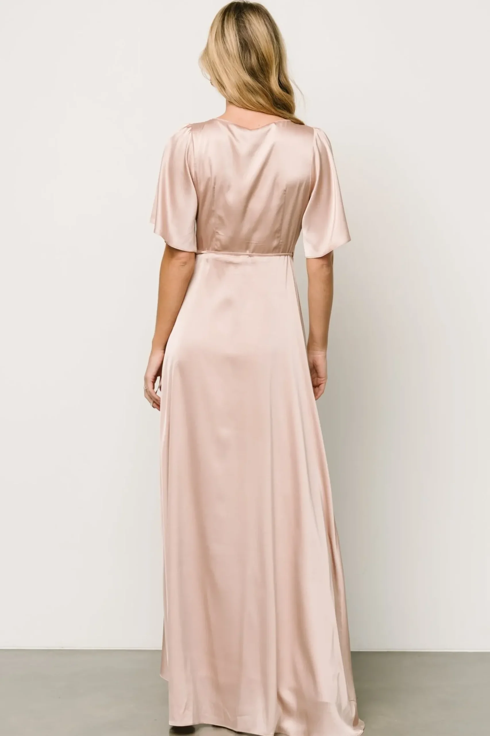 Baltic Born maxi dresses|WEDDING SUITE|Vara Satin Maxi Wrap Dress | Champagne