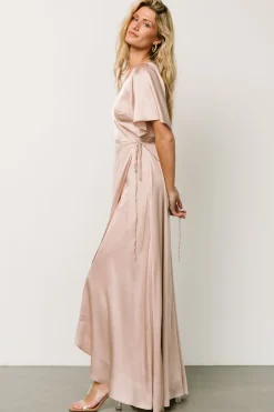 Baltic Born maxi dresses|WEDDING SUITE|Vara Satin Maxi Wrap Dress | Champagne