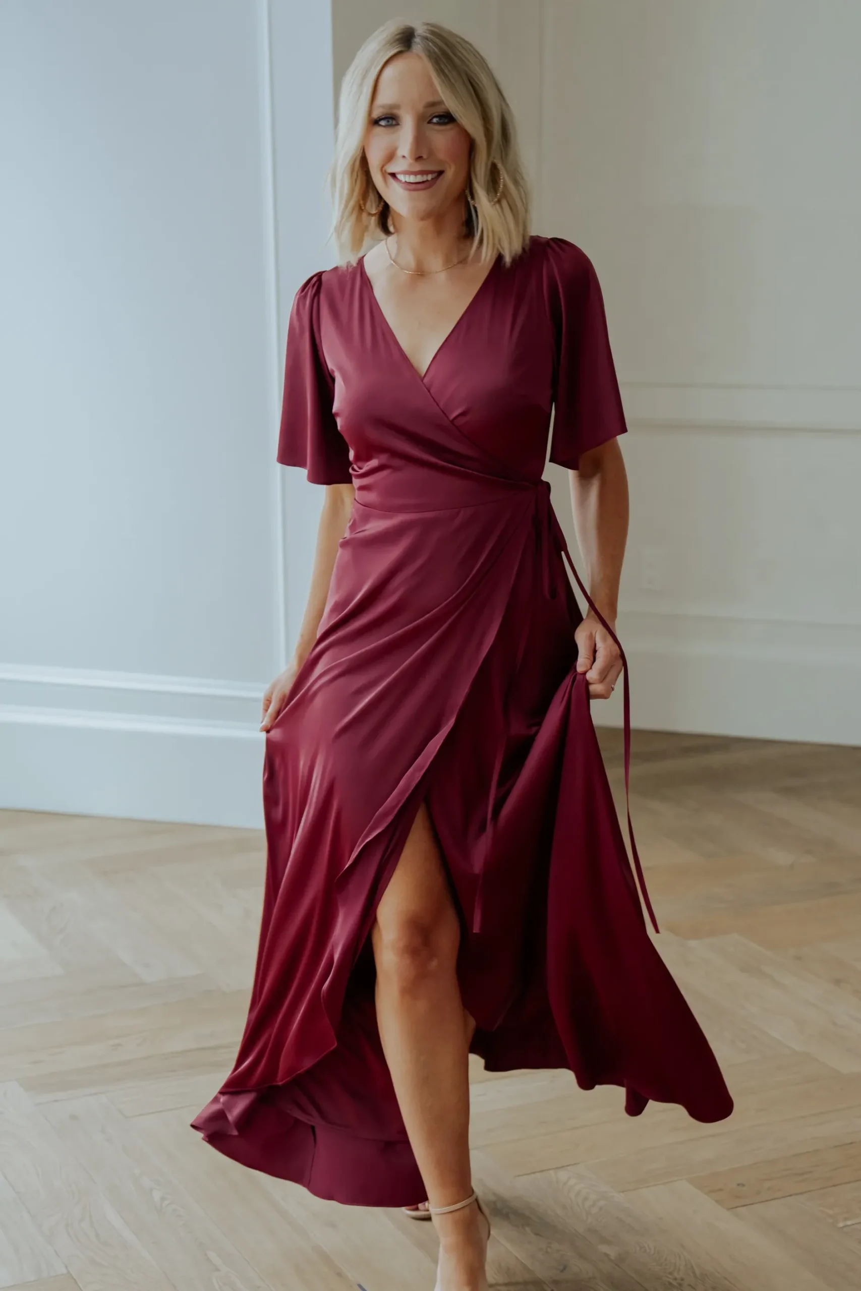 Baltic Born maxi dresses|WEDDING SUITE|Vara Satin Maxi Wrap Dress | Mulberry