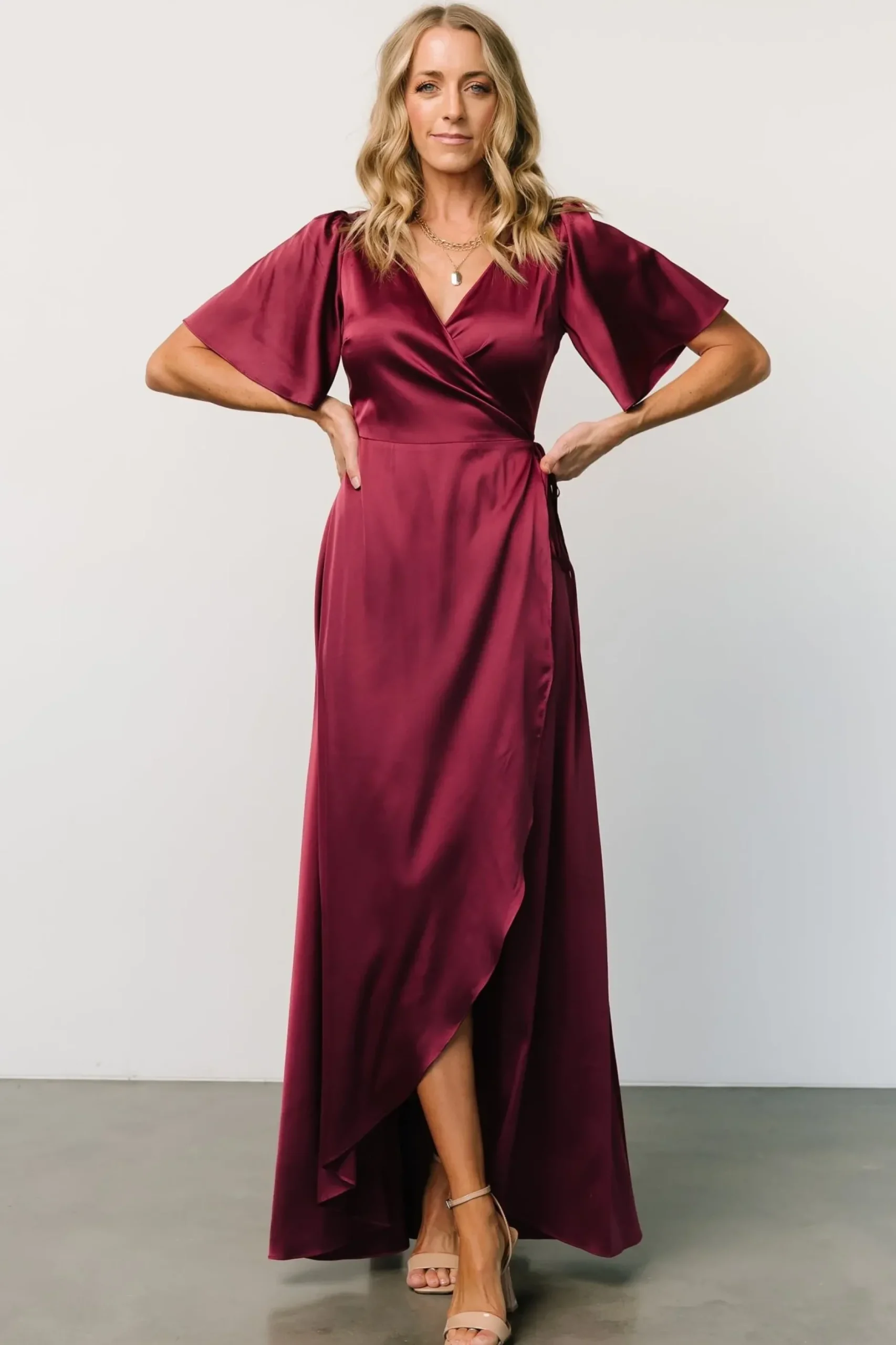 Baltic Born maxi dresses|WEDDING SUITE|Vara Satin Maxi Wrap Dress | Mulberry