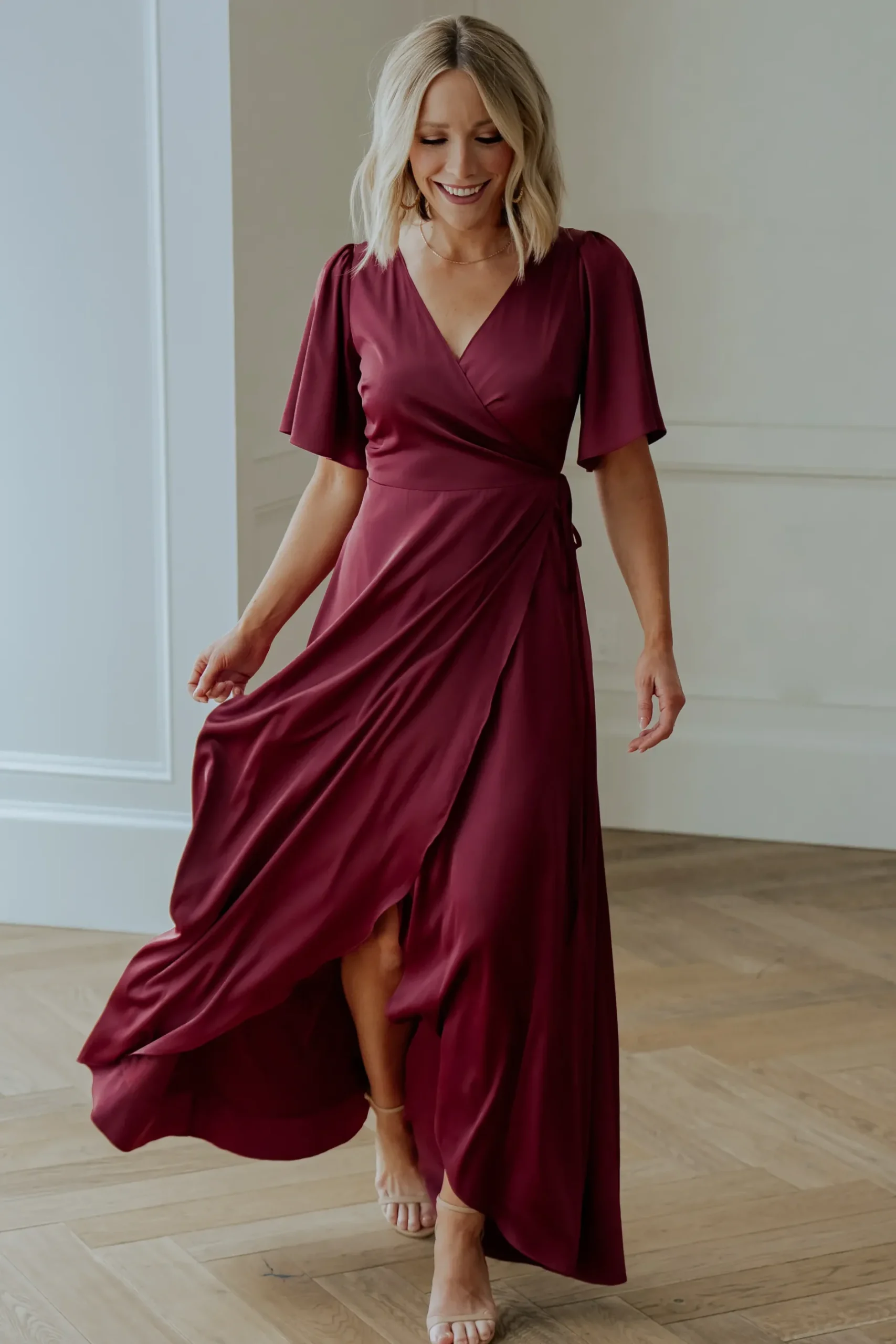 Baltic Born maxi dresses|WEDDING SUITE|Vara Satin Maxi Wrap Dress | Mulberry