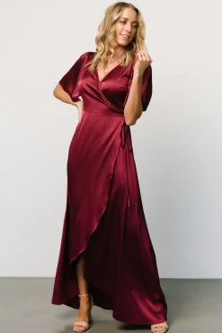 Baltic Born maxi dresses|WEDDING SUITE|Vara Satin Maxi Wrap Dress | Mulberry