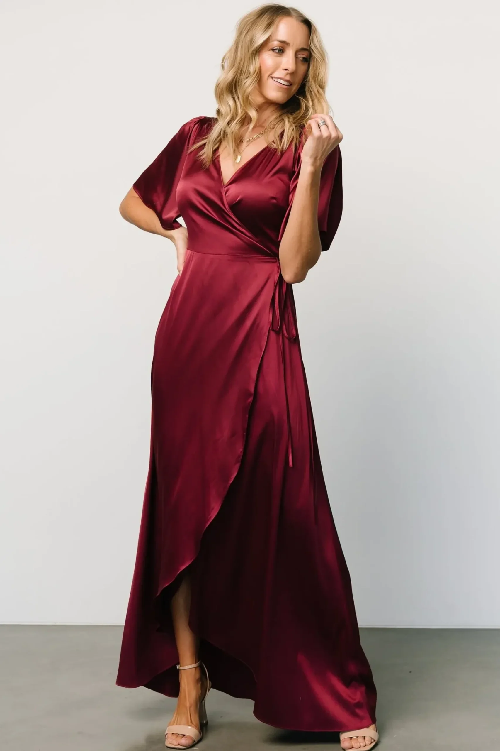 Baltic Born maxi dresses|WEDDING SUITE|Vara Satin Maxi Wrap Dress | Mulberry