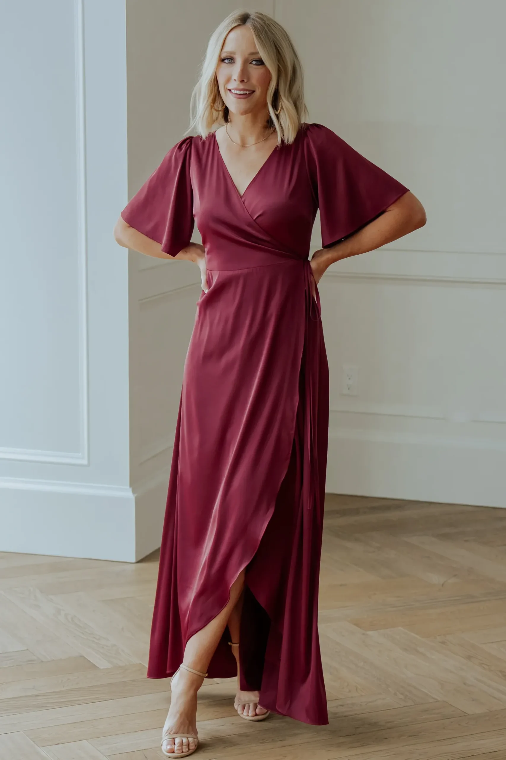 Baltic Born maxi dresses|WEDDING SUITE|Vara Satin Maxi Wrap Dress | Mulberry