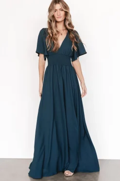 Baltic Born WINTER ESSENTIALS|Verona Smocked Maxi Dress | Topaz