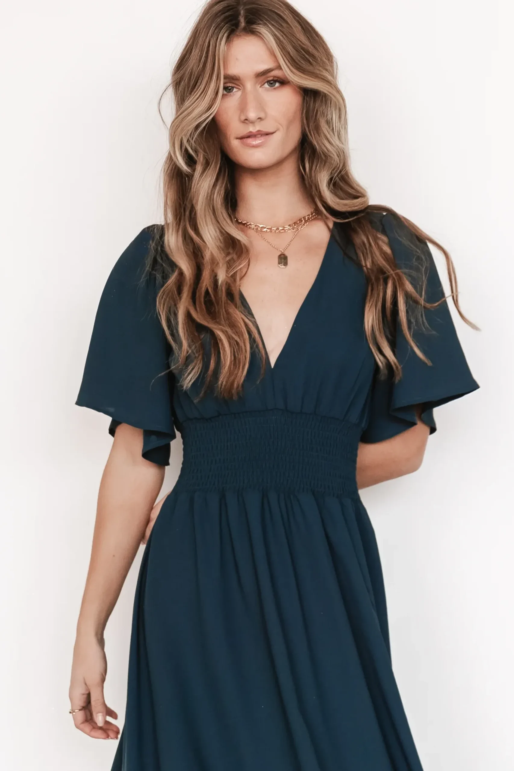 Baltic Born WINTER ESSENTIALS|Verona Smocked Maxi Dress | Topaz