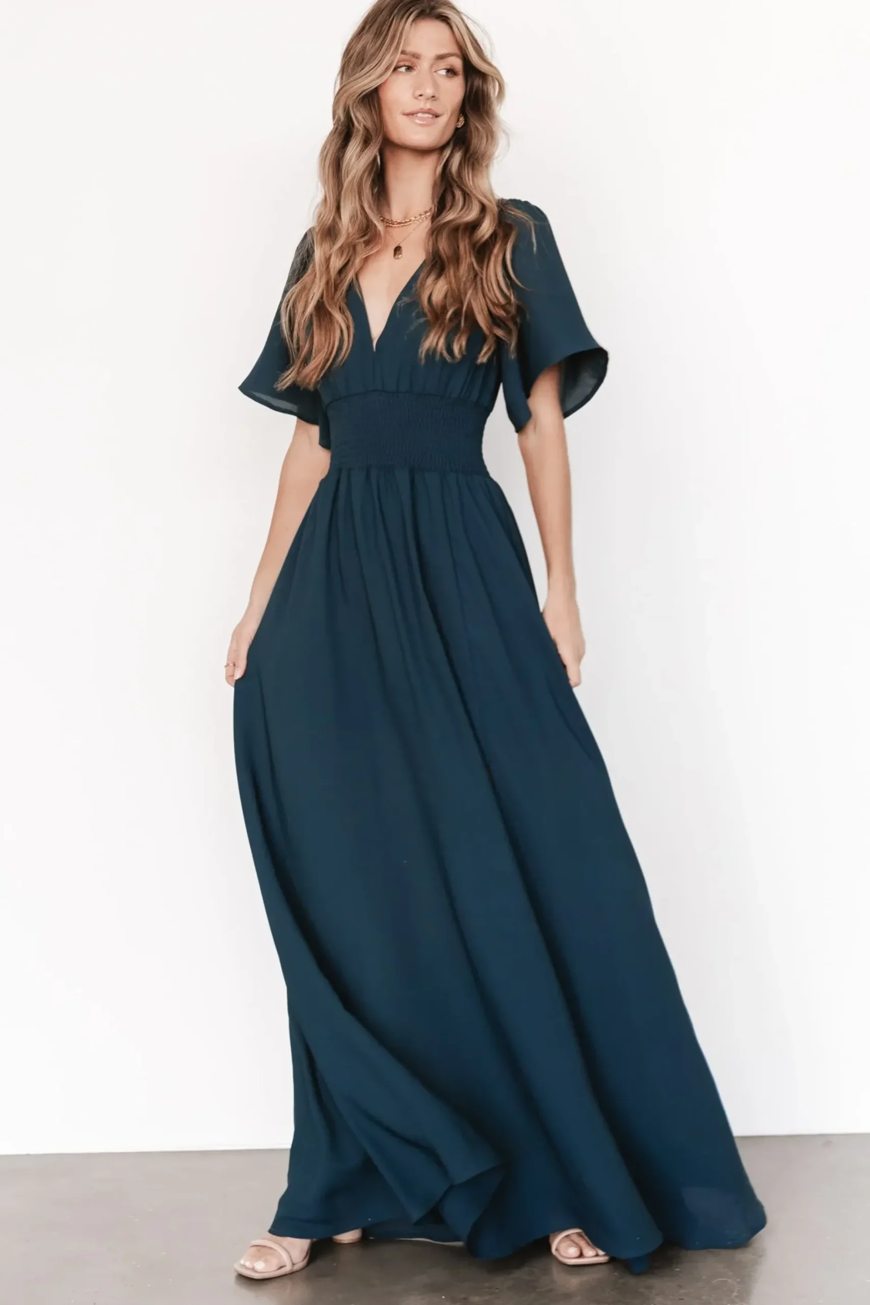Baltic Born WINTER ESSENTIALS|Verona Smocked Maxi Dress | Topaz