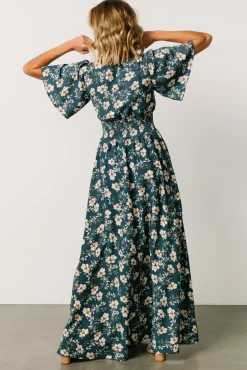 Baltic Born WINTER ESSENTIALS|Verona Smocked Maxi Dress | Slate Floral