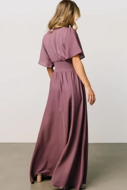 Baltic Born WINTER ESSENTIALS|Verona Smocked Maxi Dress | Vintage Plum