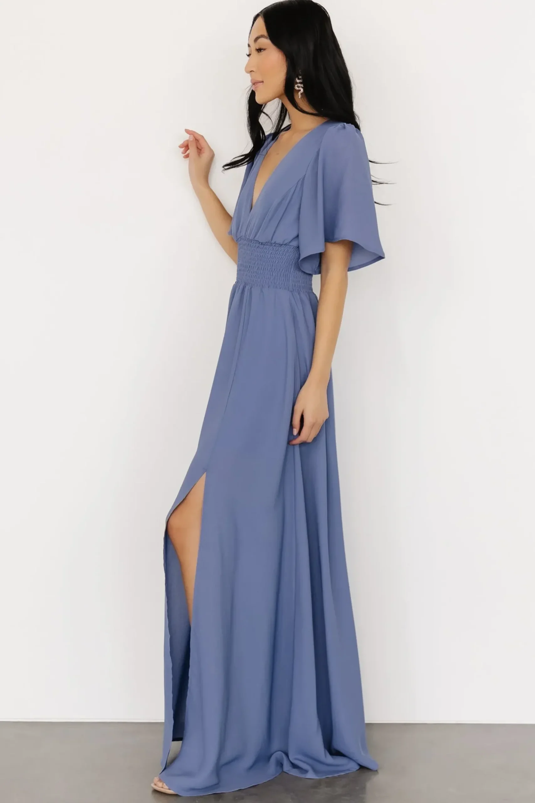 Baltic Born WINTER ESSENTIALS|Verona Smocked Maxi Dress | Blue